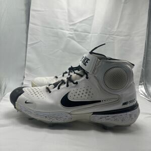 Men’s Size 15 Nike Alpha Huarache Elite 3 Mid White Black Baseball CV3550-105